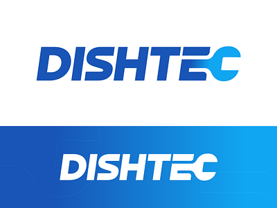 Dishtec Logo Proposal Option 2 brand identity branding dynamic progressive modern solid fast quick speed technical gradient graphic design installation logo mark symbol icon maintenance quick urgent urgency service tech equipment trust friendly secure help type typography text custom wordmark letter letters wrench repair kitchen