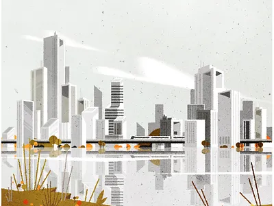 A nostalgic little city. architecture city design illustration illustrator minimalist texture vector