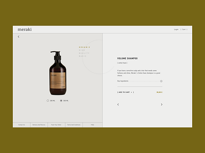 Meraki concept e commerce shop store typogaphy ui uidesign user interface ux web webdesign