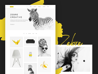 Zebre - Freelancer & Agency Portfolio Minimal WP Theme 2 creative design minimal modern multipurpose portfolio psd ui webdesign wordpress