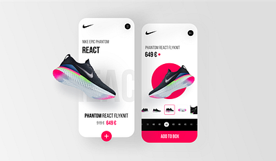 Nike App box design layout light nike react shop sport store ui