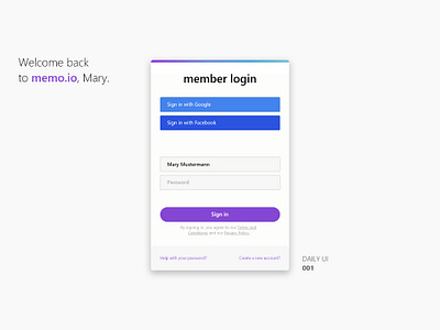 Daily UI 001 001 100daychallenge 100days challenge daily ui daily ui 100 daily ui challenge design illustration interface login login page login screen lunacy ui