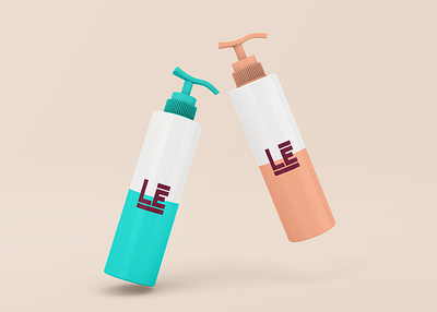 LĒ Cosmetics Pump Bottle Mockup branding design flat icon illustration illustrator lettering logo typography vector