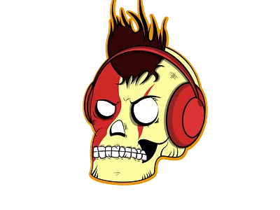 SkullBeat 🎧 design flat graphics illustration logo minimalist negative