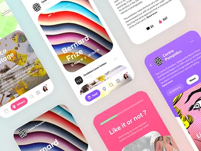 Art Exhibitions Finder App app art direction design museum museum of art ui ux visual identity