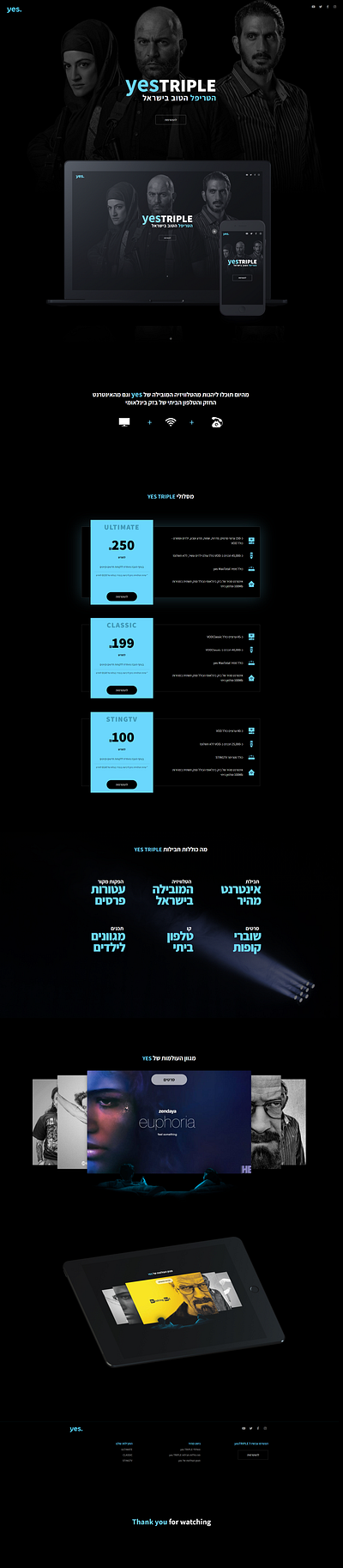 yesTriple black blue html css minimalist mockup responsive ui webdesign webdevelopment white