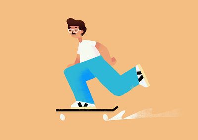 I miss skating character design flat illustration poses skate skateboard