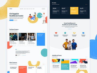 Nobox - For happier healthcare teams! about blog cards colors desktop events heatlh interface landing page shapes tiempos webdesign website