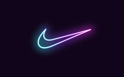 Neon Nike Logo brand concept design glowing gradient illustration light logo logotype neon nike sport vector