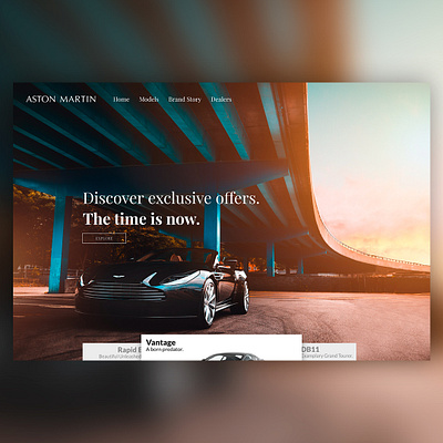 Aston Martin - Website Mockup design gravit designer ui web