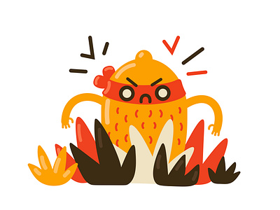 Hello, Dribbble! angry design fun hello dribble icons8 illustration lemon red vector web