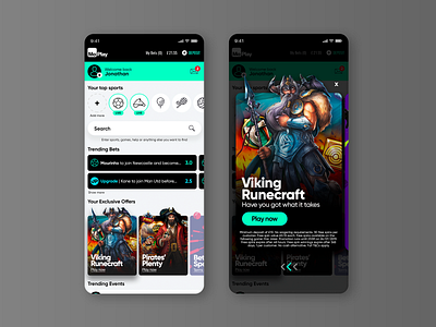 Sports Betting App Home Page UX/UI Design app app design bet bets betting bookmakers sports betting ui ui designer ui inspiration user interface user interface design ux ux design ux designer