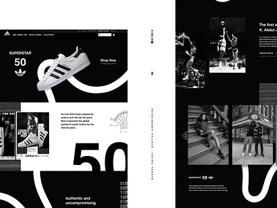 adidas Superstar 50 Global Sales Concept adidas app branding concept dark design sneakers typography ui website