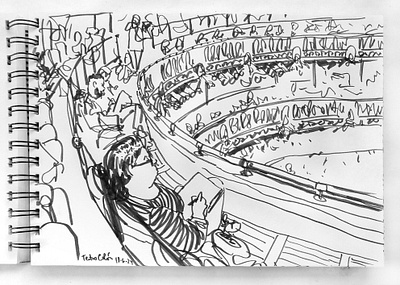 At Jam de Dibujo en el Teatro Colón drawing illustration marker people theatre urban sketching