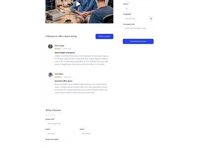 Spacely Realtor Directory & Listing - Design Systems availability blue clean co working creative design system directory listing modern office space real estate realestate