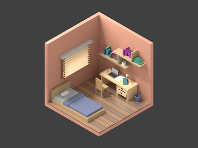 isometric room 3d 3d art 3d lowpoly blender blender3d illustration isometric isometric illustration lowpoly lowpolyart