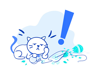 Sorry Illustration android android app broken cat character illustration landingpage motion sorry ui vase vector website illustration