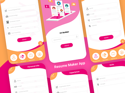 Resume maker app cv app cv design cv template graphics design illustrator design photoshop design resume app resume design resume template sketchapp ui design ux design xd design