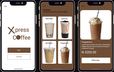 Coffe Xpress app design coffe design uidesign