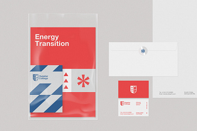 Hunster College identity blue bold branding college colors education geometry red university visual identity