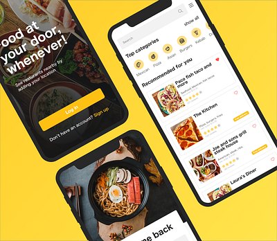 Food delivery app app design app ui food food delivery app restaurant ui yellow