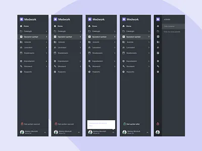 Medwork — Sidebar menu sidebar ui ux