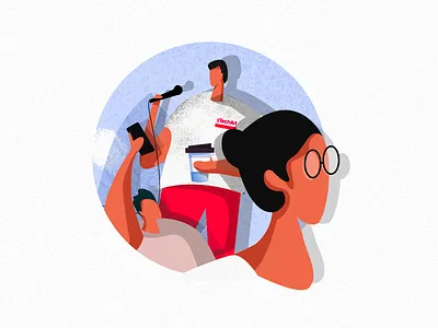 Illustration for a blog post art blogpost character character design conference design graphic art illustration itechart linkdin social campaign texture