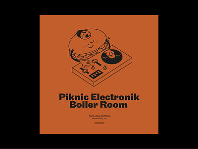 Piknic x Boiler dj graphic design illustration music poster sandwich typogaphy