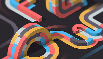 FLOW (close-up) adobe illustration illustrator isometric lettering typography vector