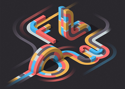 FLOW 3d adobe colors illustration illustrator isometric lettering typography vector