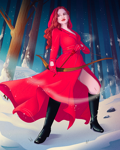 Cheryl Blossom archer archie comics character design character illustration cheryl blossom comic art comics forest illustration riverdale snow women in illustration