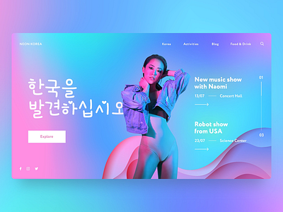 Neon concept ui ux website web design concept