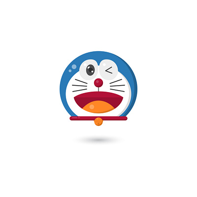 Doraemon anine app background cartoon cat design doraemon flat future head icon illustration robot vector