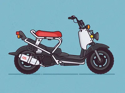 The White Ruck blue honda illustration lineart ruckus vector