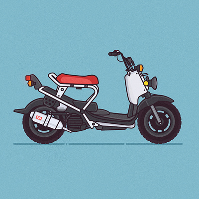 The White Ruck blue honda illustration lineart ruckus vector