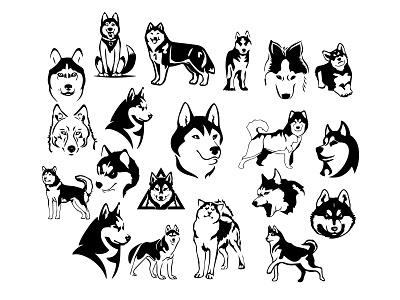 Dog Husky icon vector design dog husky husky svg logo vector