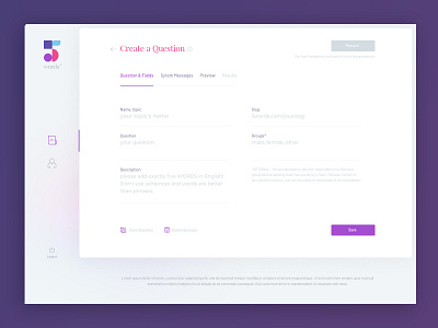 5words Browser UI / Form design form interface questions ui ux webdesign