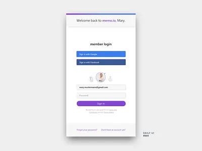 Daily UI 001 app button daily ui design dribbble interaction interaction design interface login page login screen mobile mobile interface program sign in sign in page smartphone ui uidesign ux uxdesign