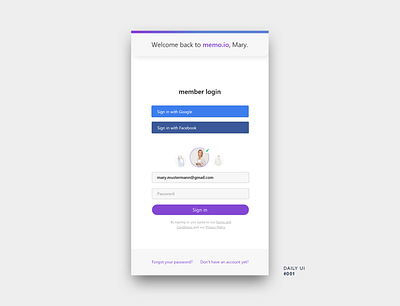 Daily UI 001 app button daily ui design dribbble interaction interaction design interface login page login screen mobile mobile interface program sign in sign in page smartphone ui uidesign ux uxdesign