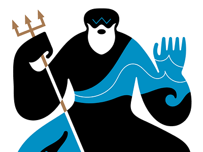 Poseidon, the God god graphicdesign illustrations paestum poseidon stefanomarra style