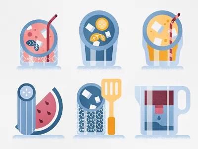 Drink Ya Water cocktail cucumber design glass illustration straw stylized water water filter watermelon