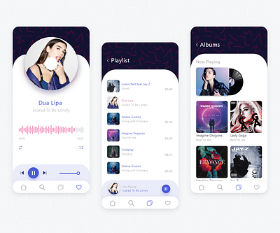 Music application application banner blue colors creative design interaction interface music music player musicapp player singers uidesign uiux