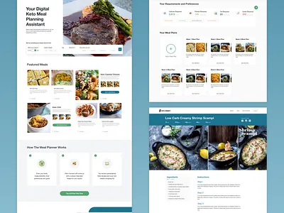Meal Planning Web App Design nutrition ui uiux ux ux ui design uxdesign webdesign