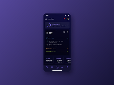 Task Manager Dashboard UI dark dark mode dashboard design dribbble interface ios mobile ui ui design ui ux uidesign