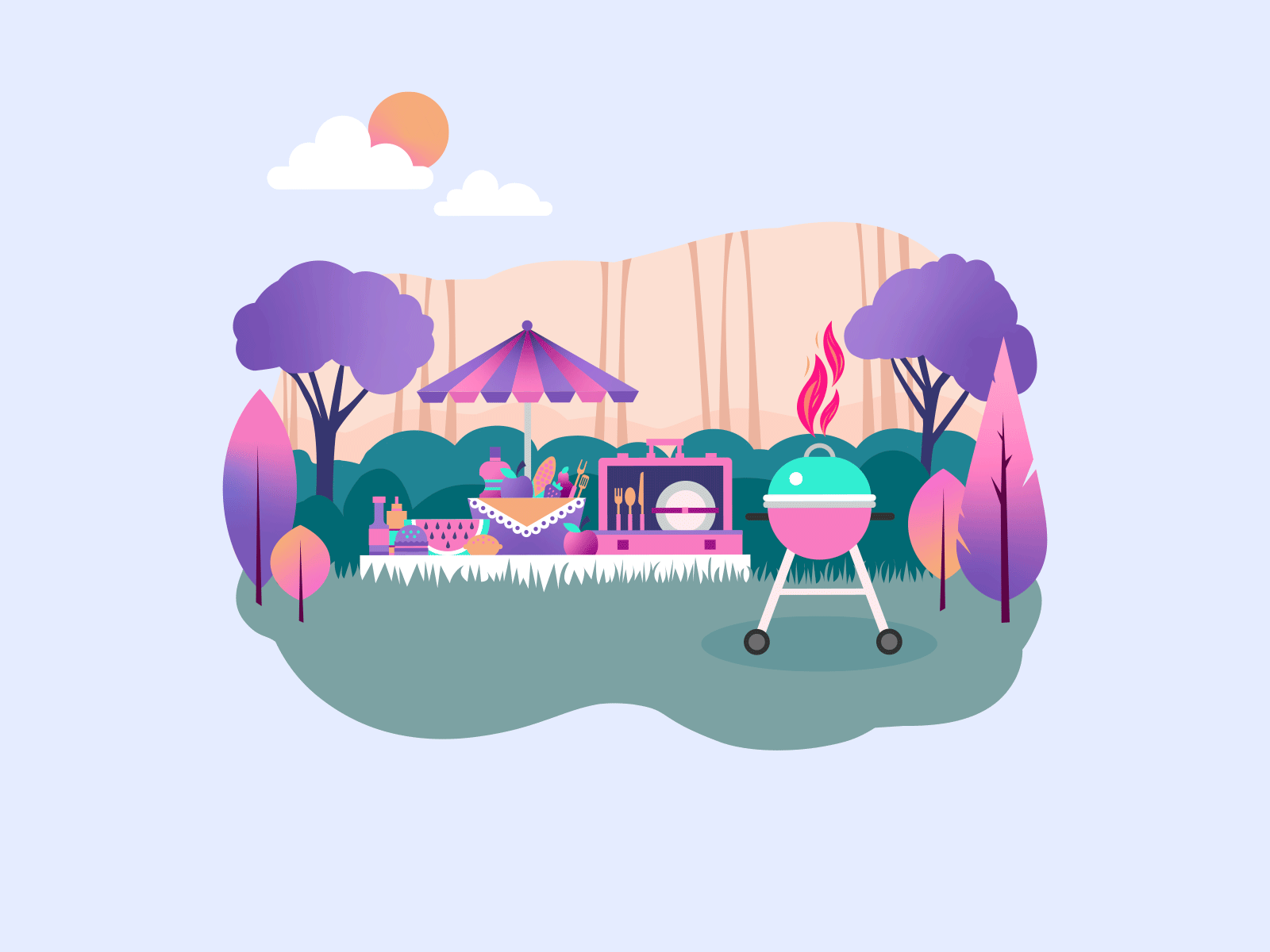 Picnic Animation animation animation design design illustration illustrator photoshop picnic vector