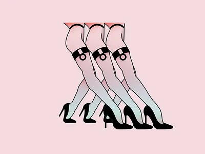 Woman hels legs lines