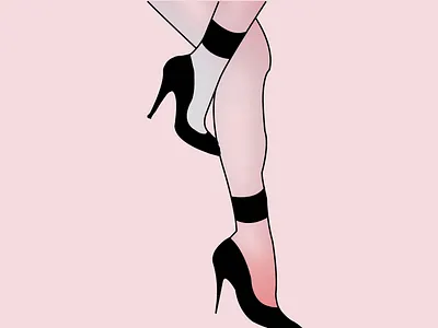 001 heels icon legs line lines rose