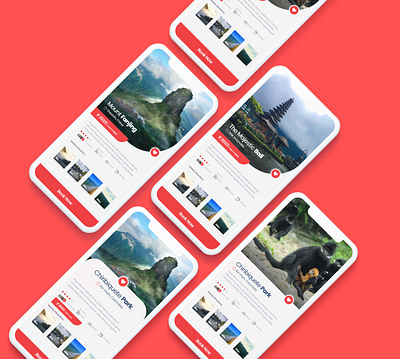 Travel Booking App Ui application bali booking app clean clean ui clean ux indonesia ios modern red tour travel app traveling ui design uiux ux research