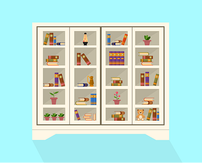 Flat Bookshelf design figma flat illustration vector vector art