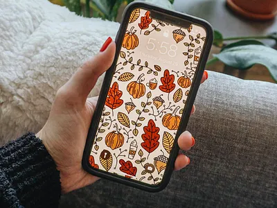Fall Phone Wallpaper autumn background color drawing fall icons inspired iphone leaves phone pumpkins wallpaper